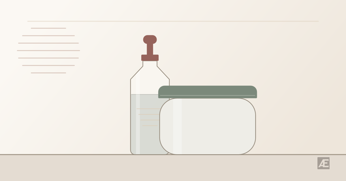 Illustration of the 2 products stocked from this brand: dropper bottle, screw-lid jar.